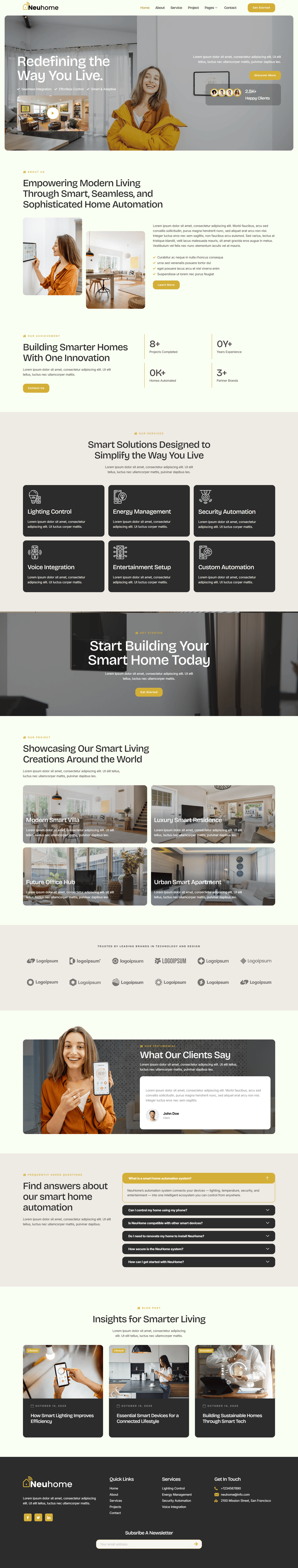 Neuhome Smart Home Automation Elementor Template Kit, WP Template